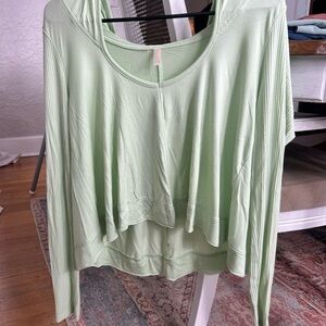 Free People Movement Mint Green Hooded Pullover